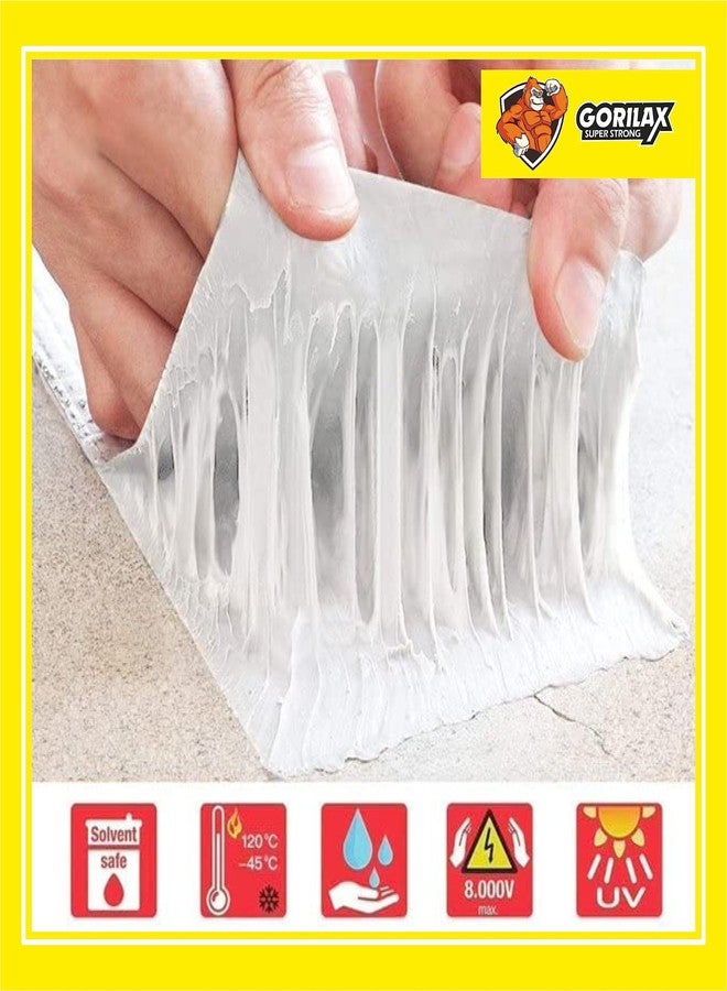 Gorilax Super Strong Waterproof Leakage Repair Tape, Adhesive Sealant Tape, Water Leakage Permanent Solution For Roof Leak, surface Crack, Window Sill Gap, Boat Sealing, Tank Leak (4 in x 5 meter) - Image 5